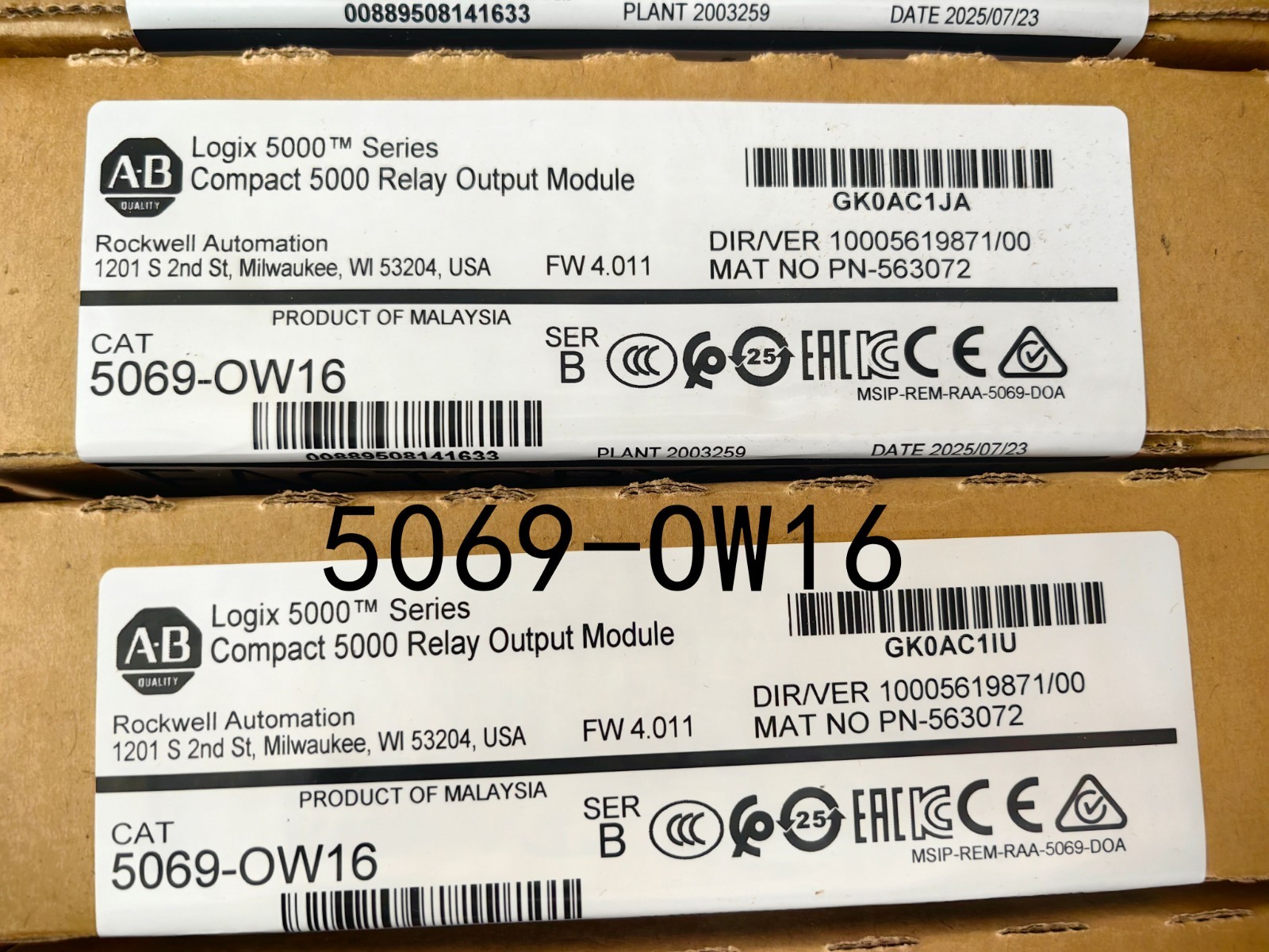 2025 New Allen-Bradley 5069-OW16 /B CompactLogix Sealed Surplus Relay 5069OW16