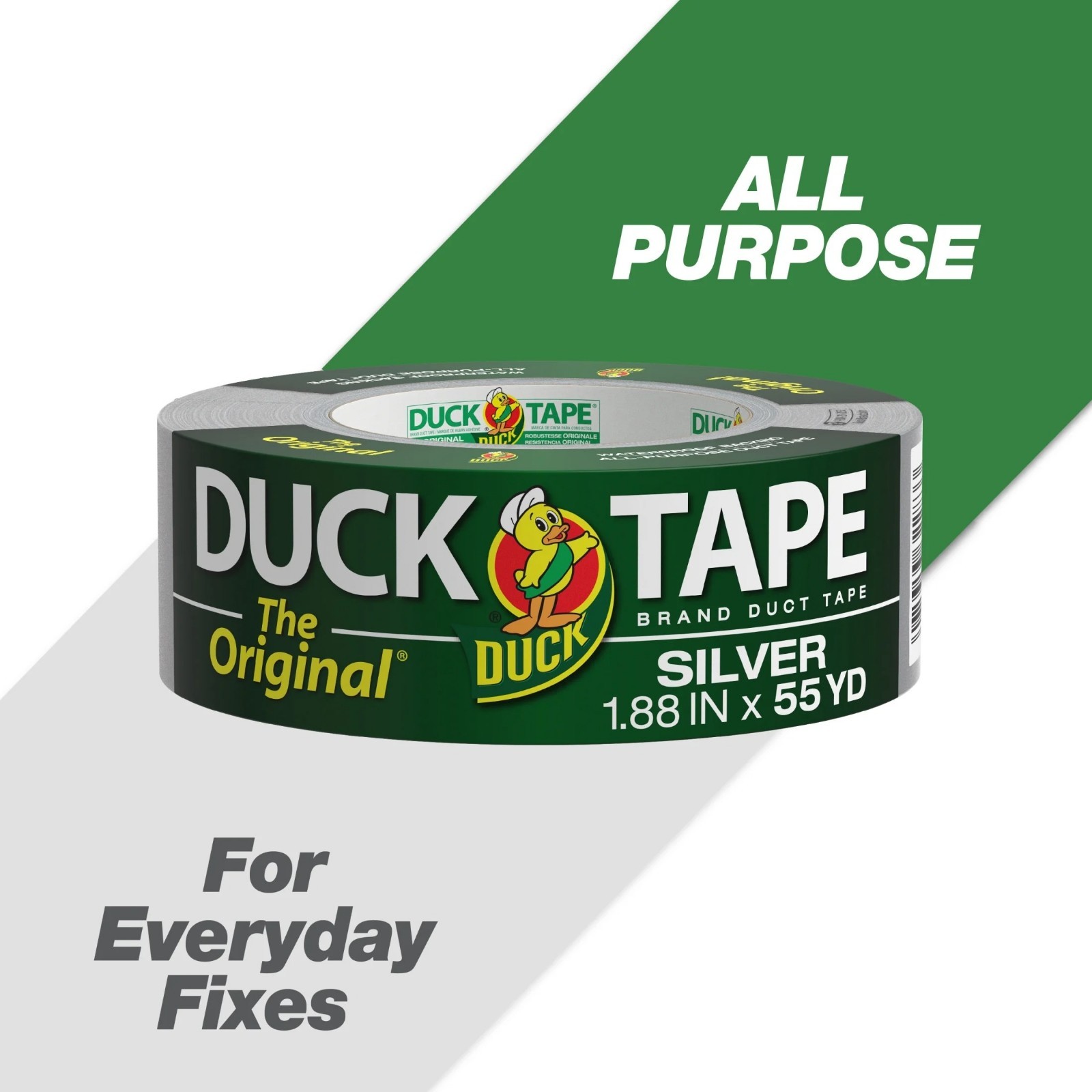 (2 pack) The Original Duck Tape Brand Duct Tape, 1.88 in. x 55 yd Silver