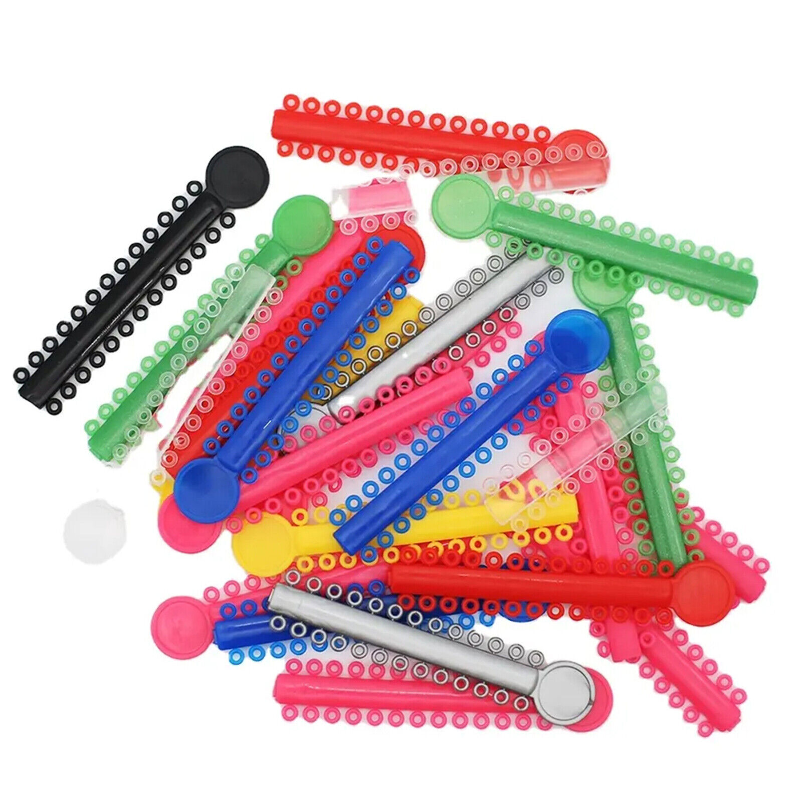 1040 Pcs Dental Orthodontic Ligature Ties Elastic Rubber Band Braces Mixed Color