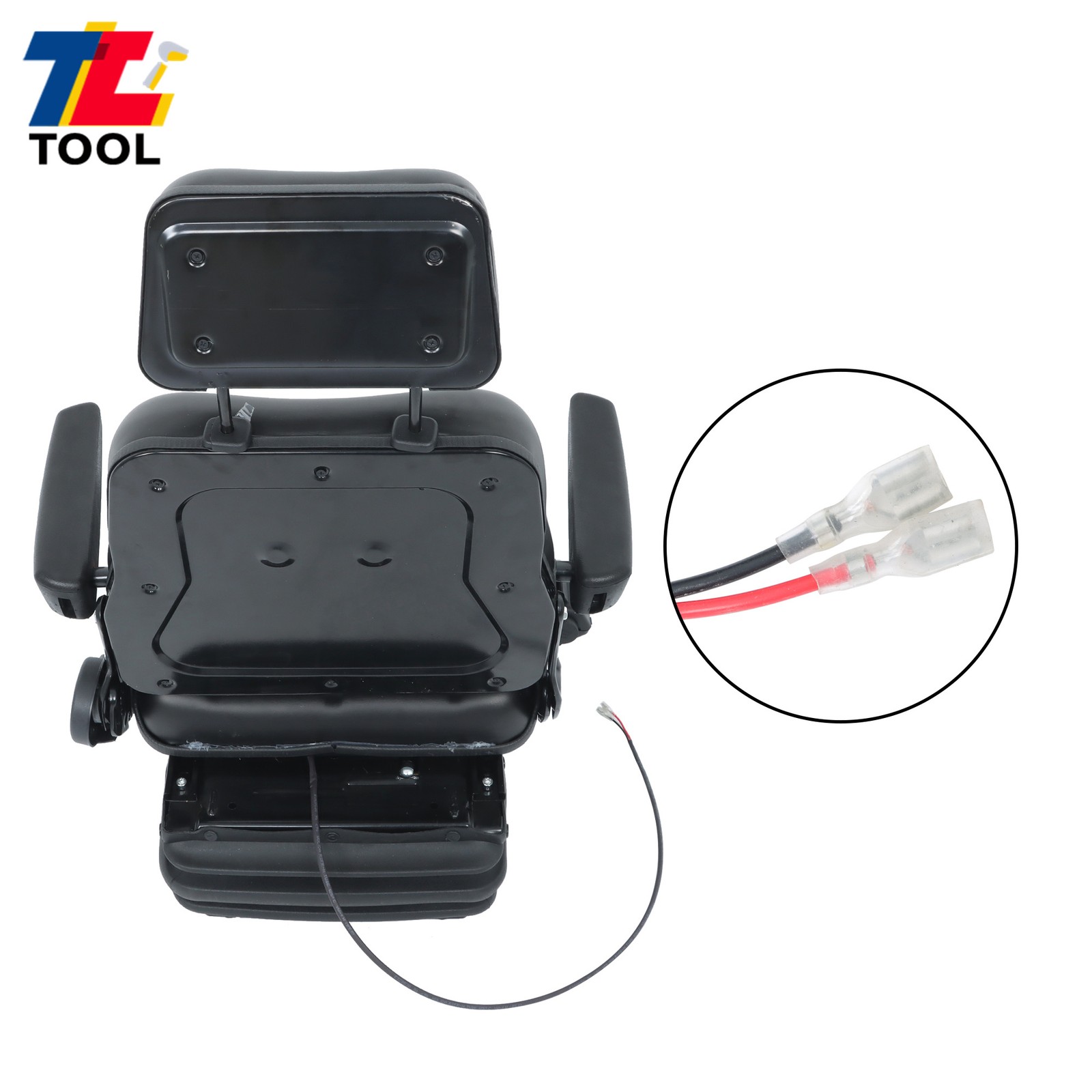 Forklift Tractor Seat Suspension Adjustable Backrest Armrest Safety Belt