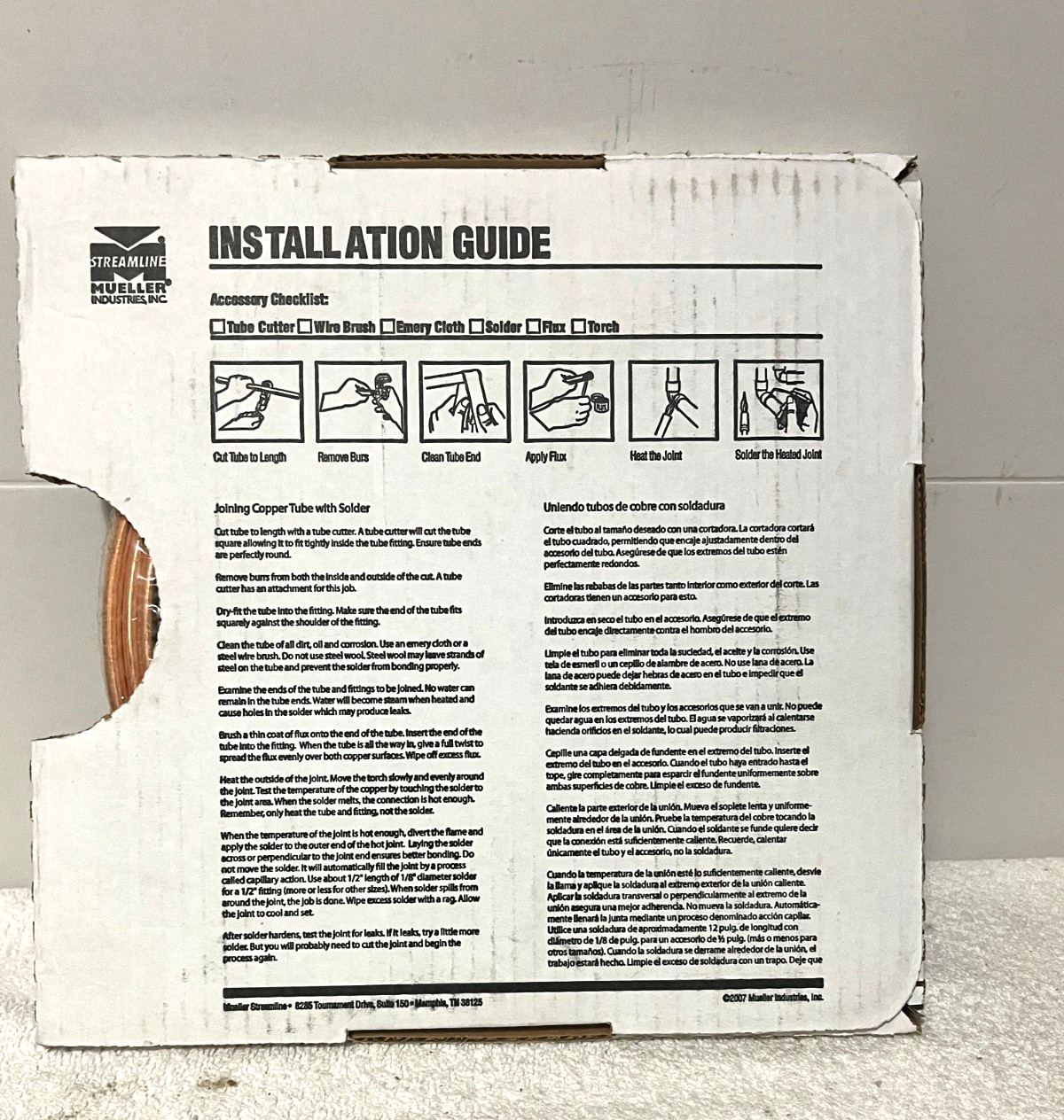 Mueller Streamline Copper Coil 1/4” OD x 20 Ft NEW Sealed Made USA
