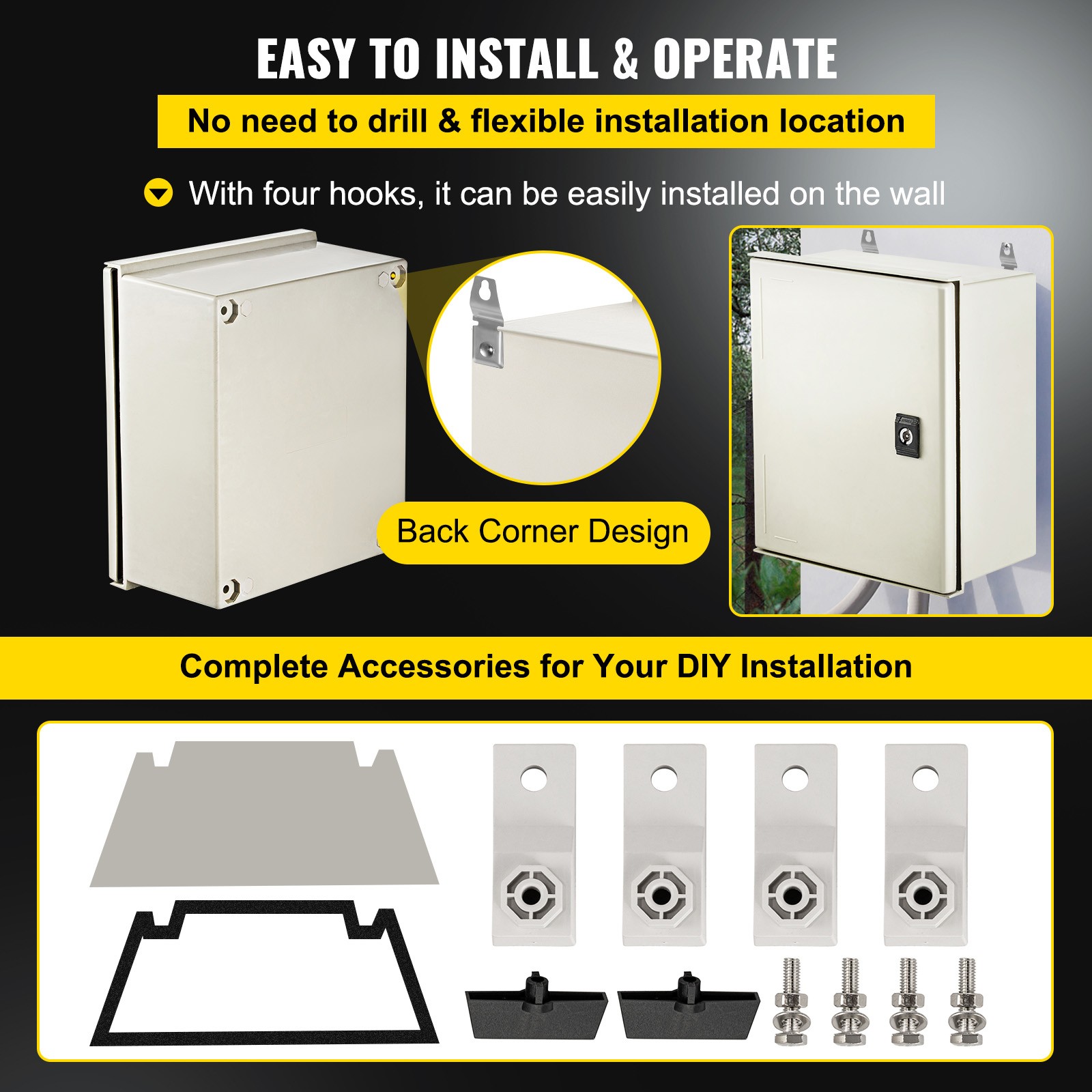 12” 16” 20″ Fiberglass Electrical Enclosure IP66 Junction Box Outdoor