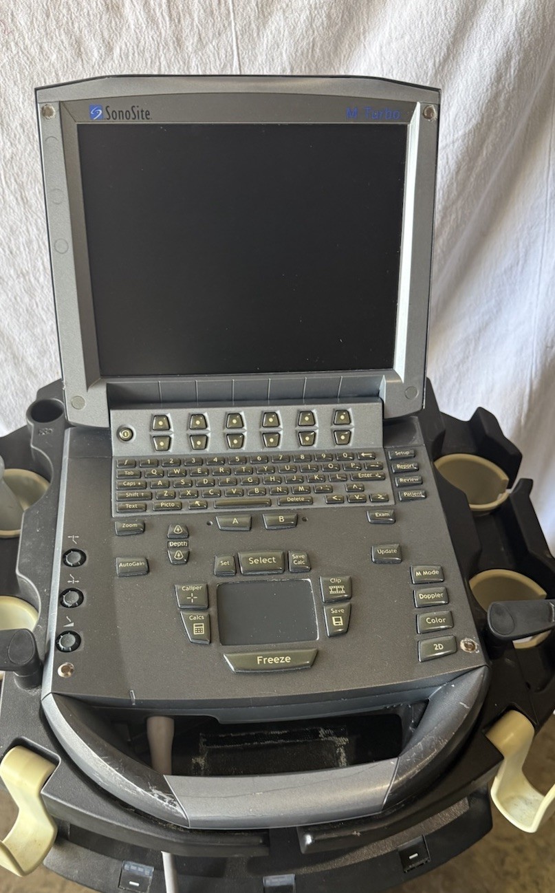 SonoSite M-Turbo Ultrasound System (2014) With 2 Transducer Probe & Rolling Car