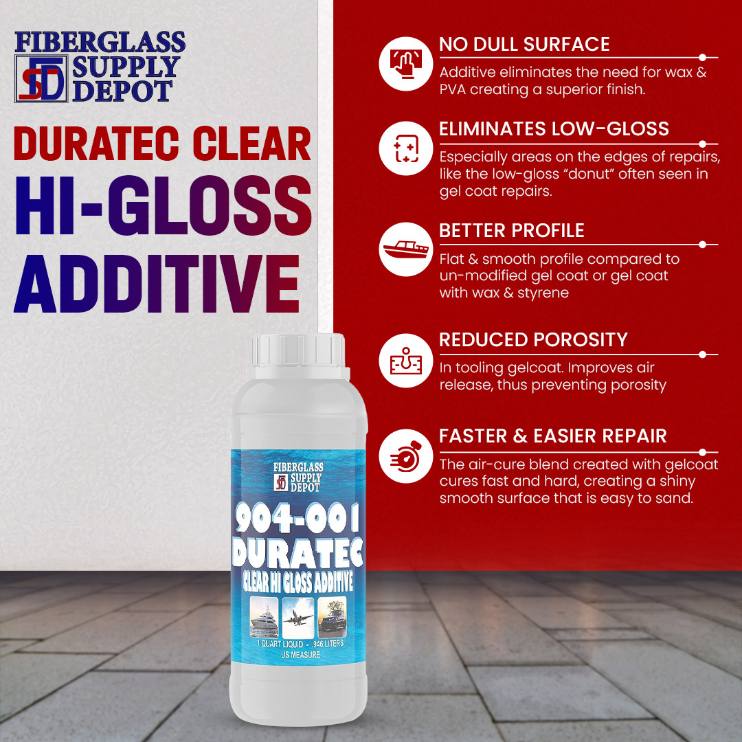 904-001 Duratec Clear Hi-Gloss Additive for Gelcoat (Quart)