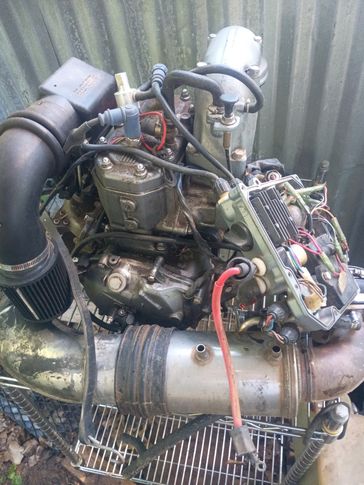Kawasaki 750ss jetski Engine w/ Wiring Harness, Exhaust & Air Intake, carbs,ECU