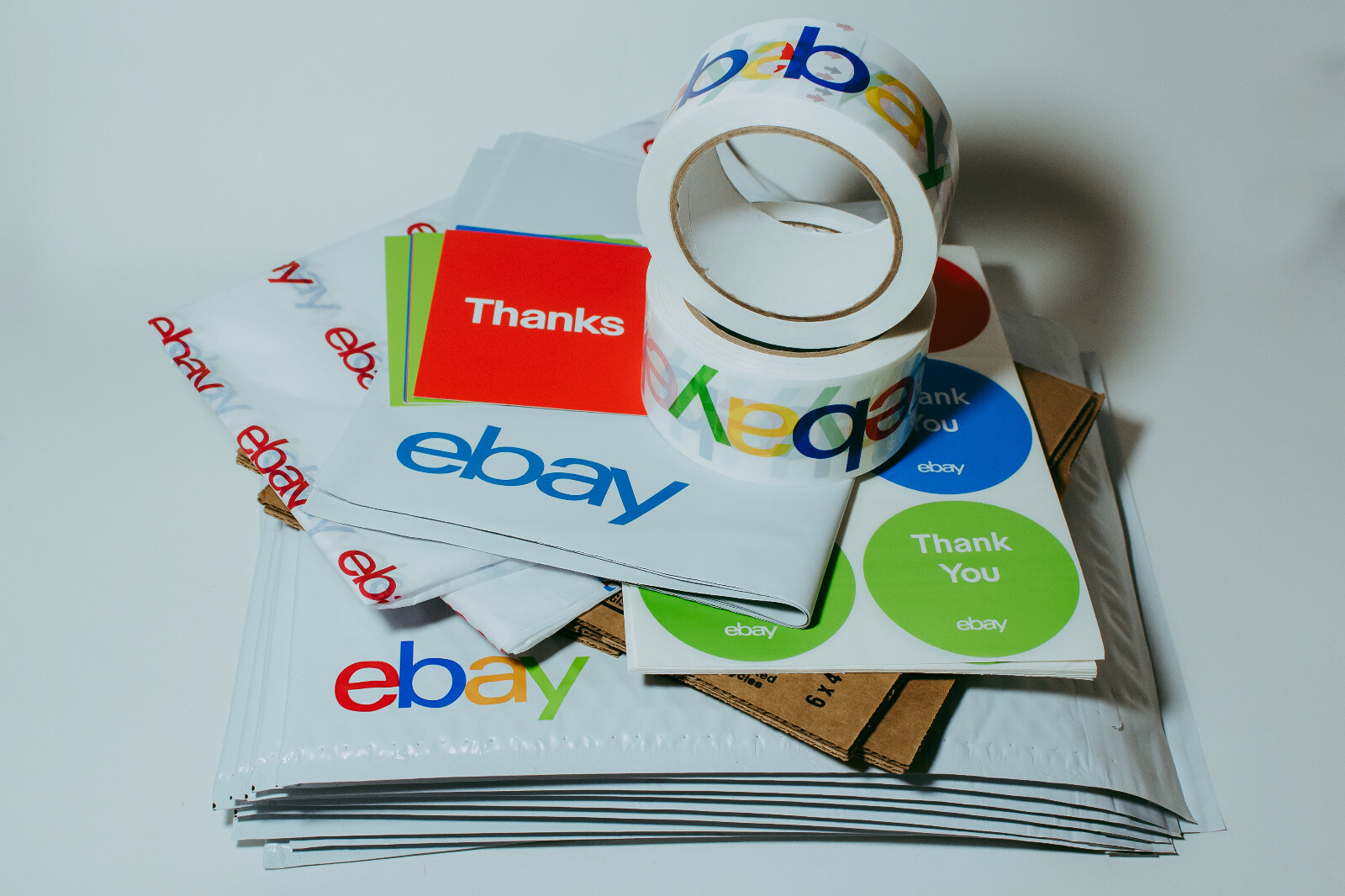 78 Ebay Branded Shipping Supplies Kit Boxes Lg Poly Tape Tissue Postcards MORE
