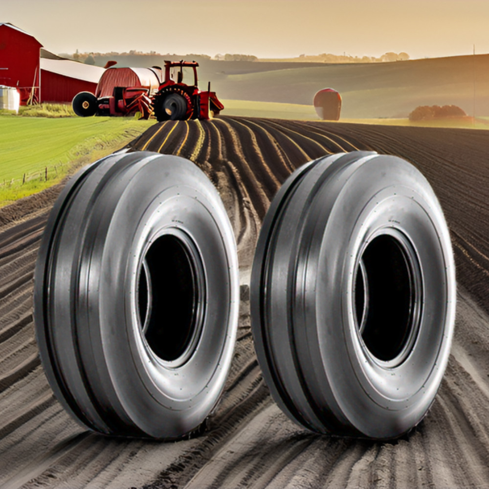 TWO (2) 4.00-15 4.00X15 400-15 Tri-Rib 3 Rib 4 PR Tires Heavy Duty W/Tubes