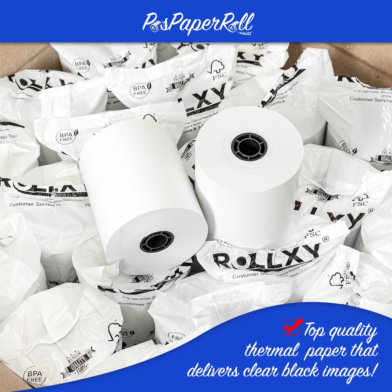 3 1/8 x 230′ Thermal Paper for Star Micronics TSP100 (50 Rolls)