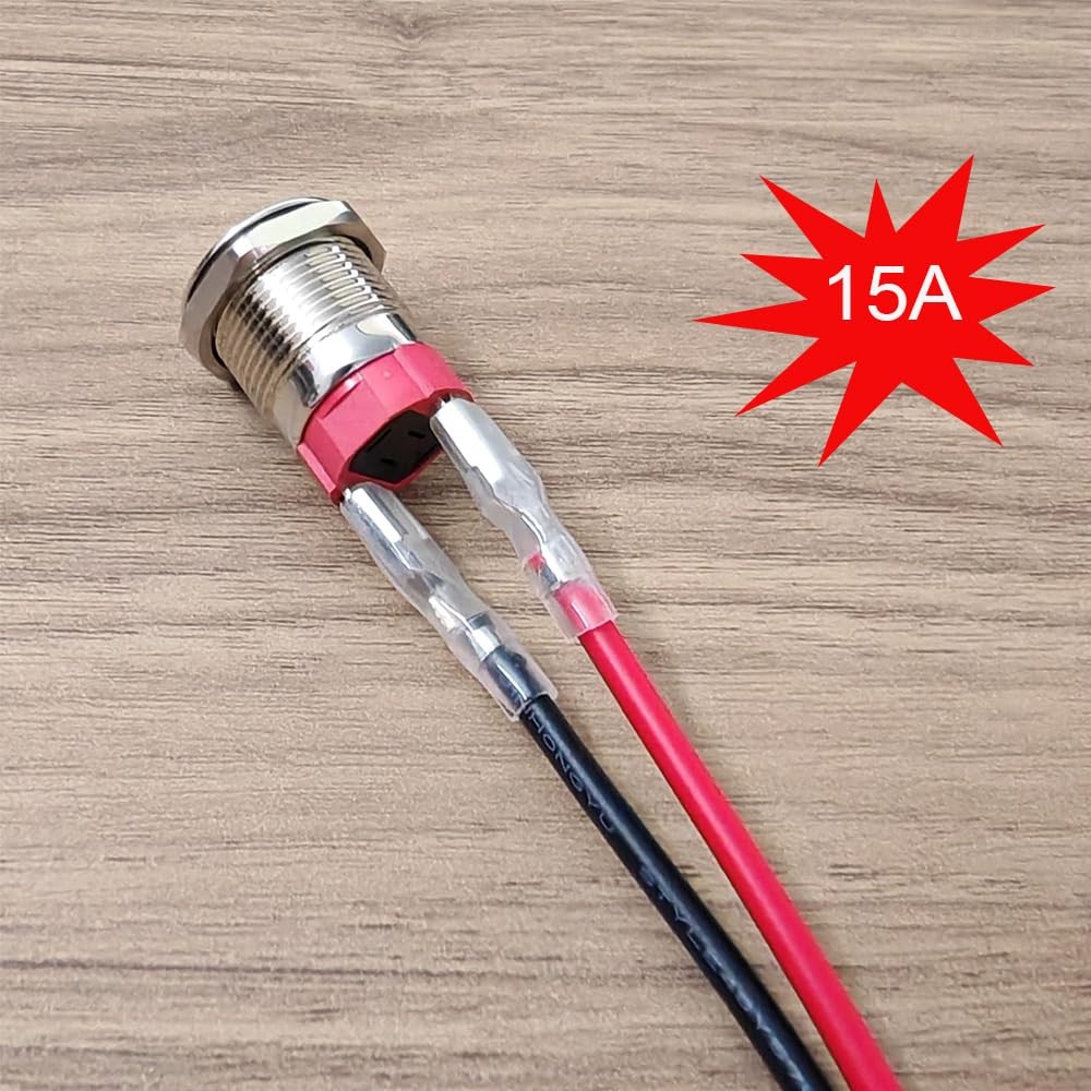 Gebildet 2pcs Latching Waterproof Push Button 0~250V5V/12V/24V/110V/220V/15Am…