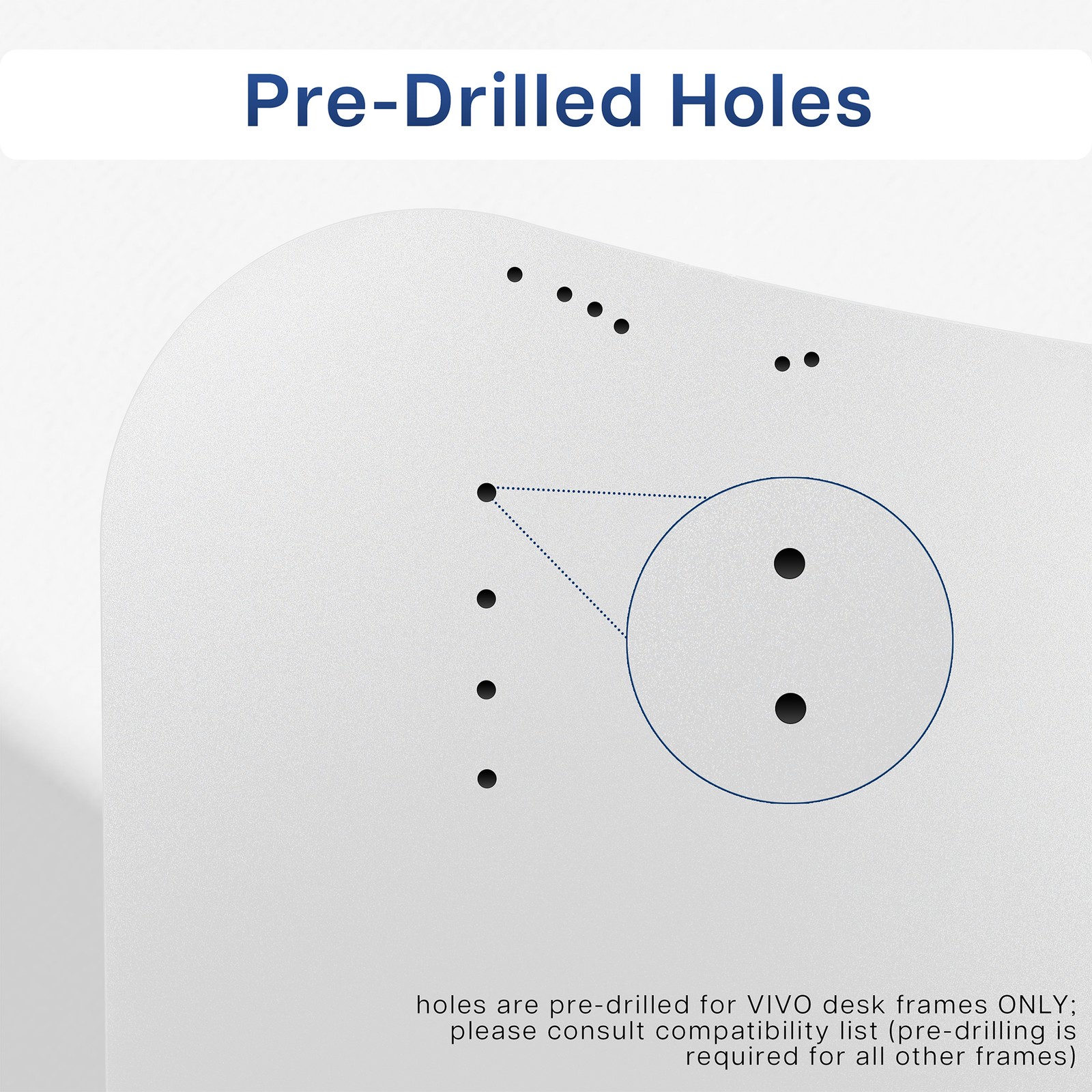 VIVO White 63″ x 32″ Table Top for Adjustable Standing Desk Frames