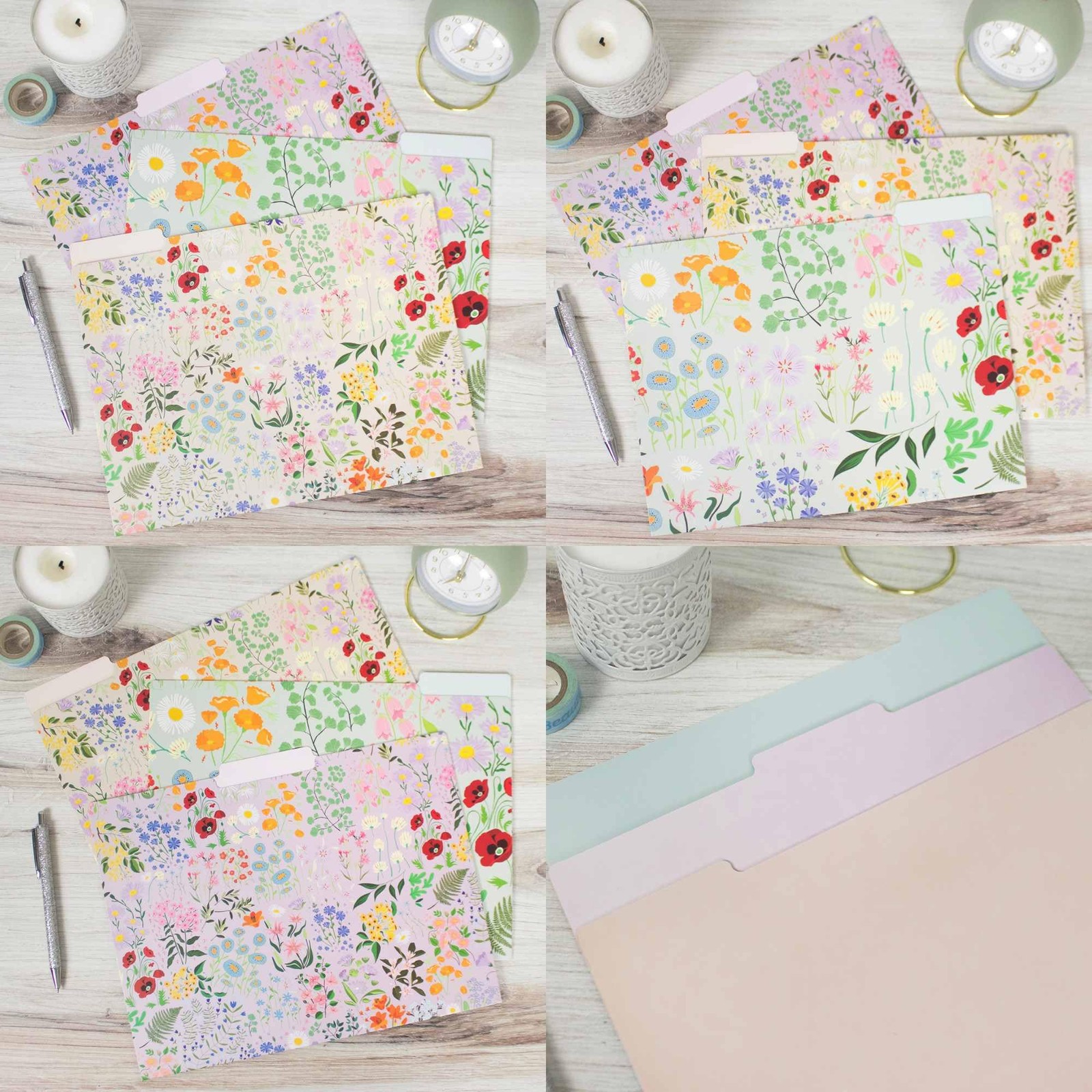 bloom daily planners Decorative File Folders – Set of 6 Pack, Garden Party