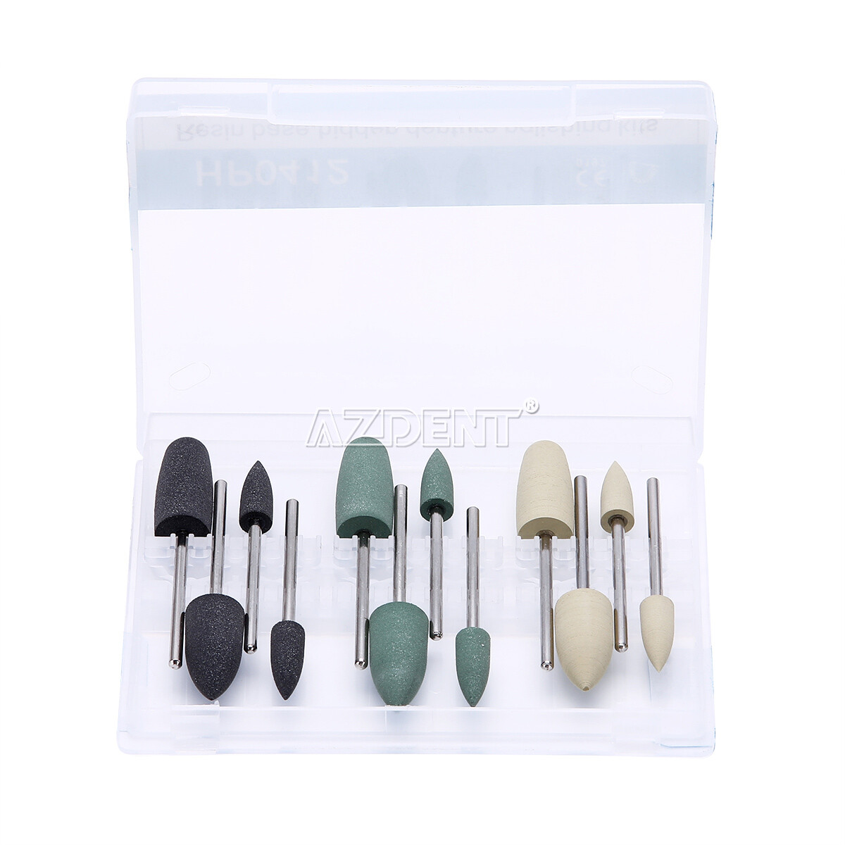 12pcs/Set Dental SILICONE Polishers Resin Base Acrylic Polishing Burs 2.35mm