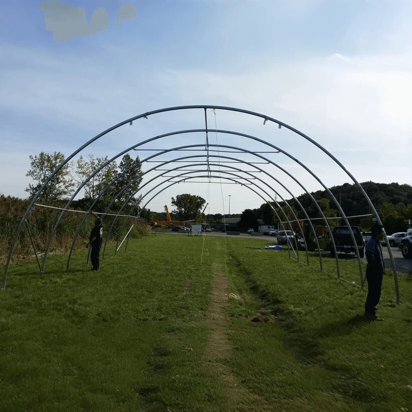 30’x40’x15′ Single Truss Arch Storage Shelter| 15OZ PVC Canvas W/Man Door