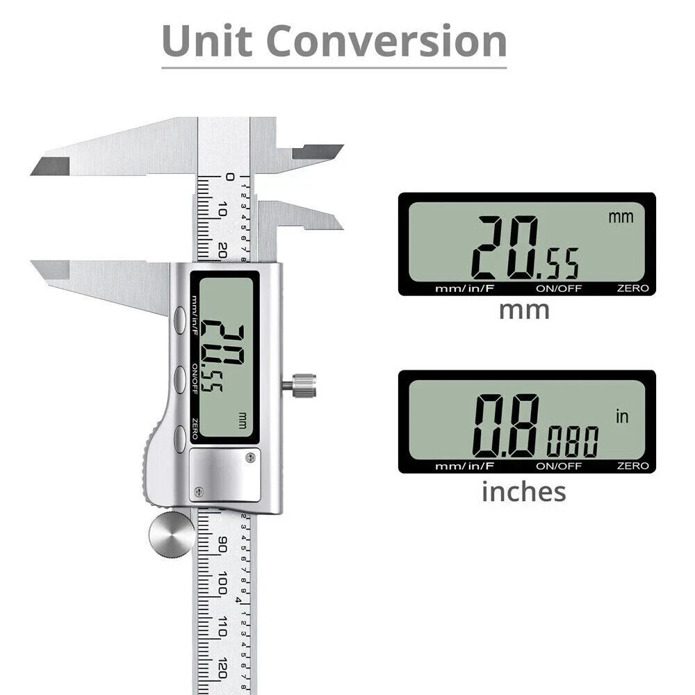 Digital Caliper Micrometer LCD Gauge Vernier Electronic Measuring Tool 6″ 150mm
