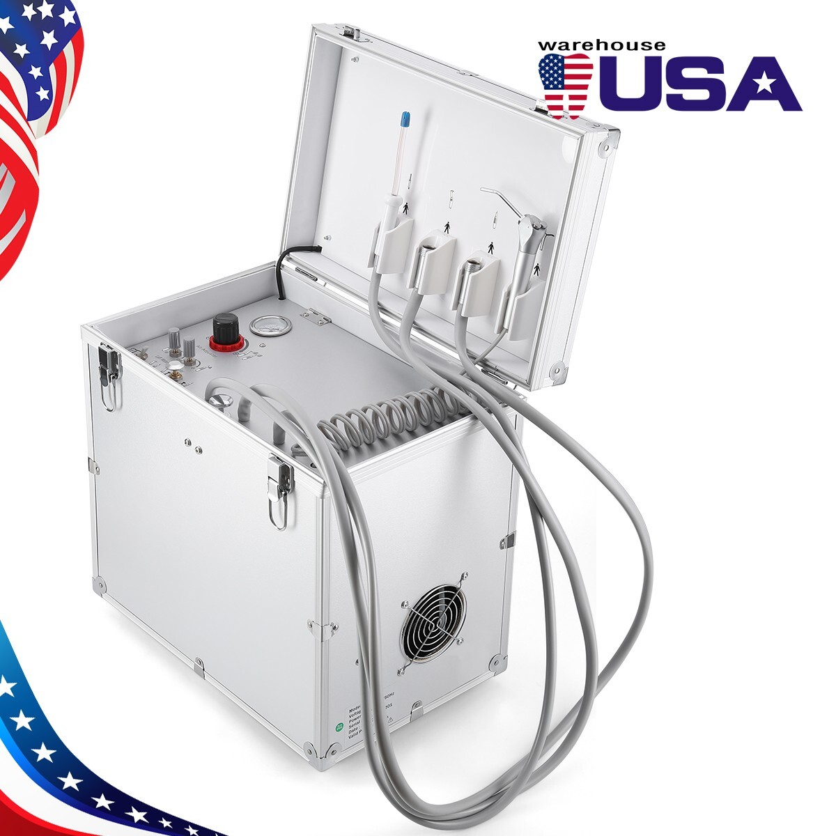 Portable Dental Mobile Delivery Unit System Air Compressor /Handpiece 4Holes