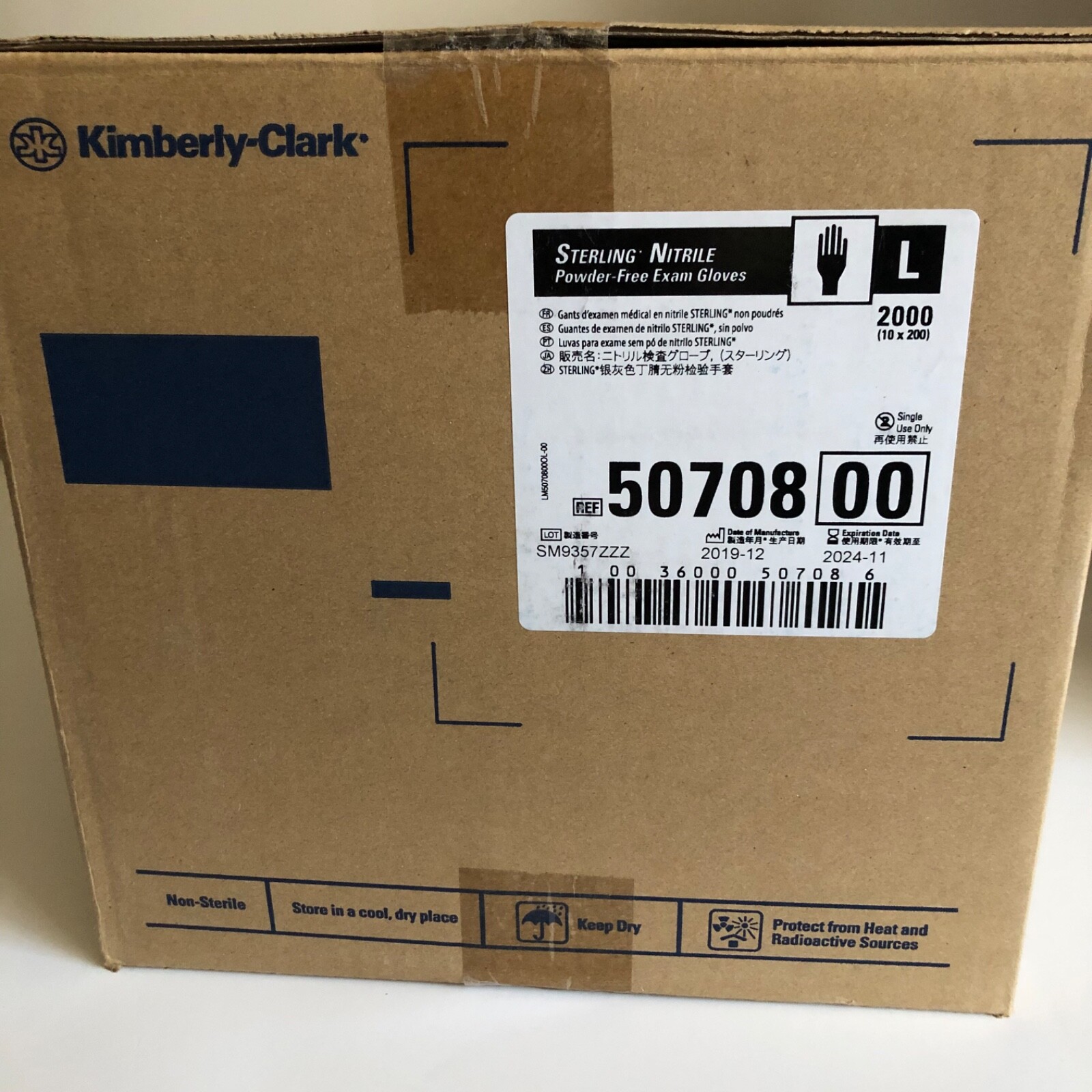 2000 Count Damaged Case Kimberly Clark Halyard Nitrile Gloves Large Exp 1/2025