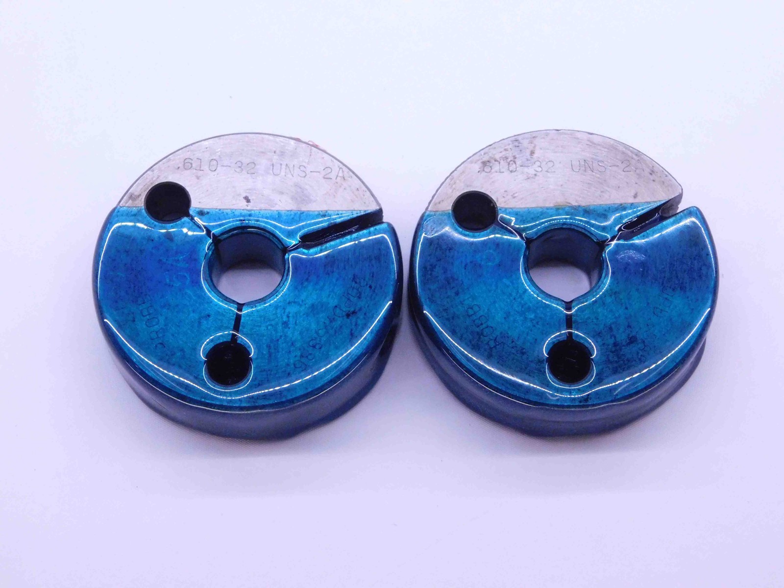 .610 32 UNS 2A THREAD RING GAGES .61 .6100 GO NO GO P.D.’S = .5886 & .5850 CHECK