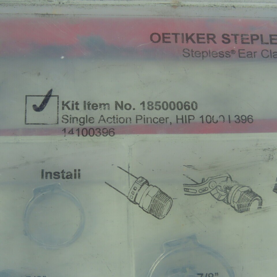 Oetiker 18500060 Stepless Ear Clamp Kit Stainless Steel (Incomplete)