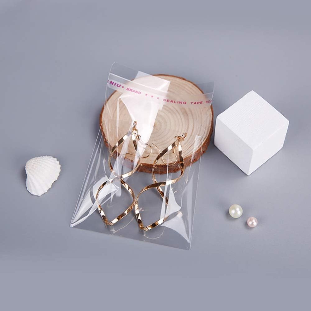 100pcs Resealable Clear Bags Plastic Opp Cello Merchandise Poly Bags Any Size