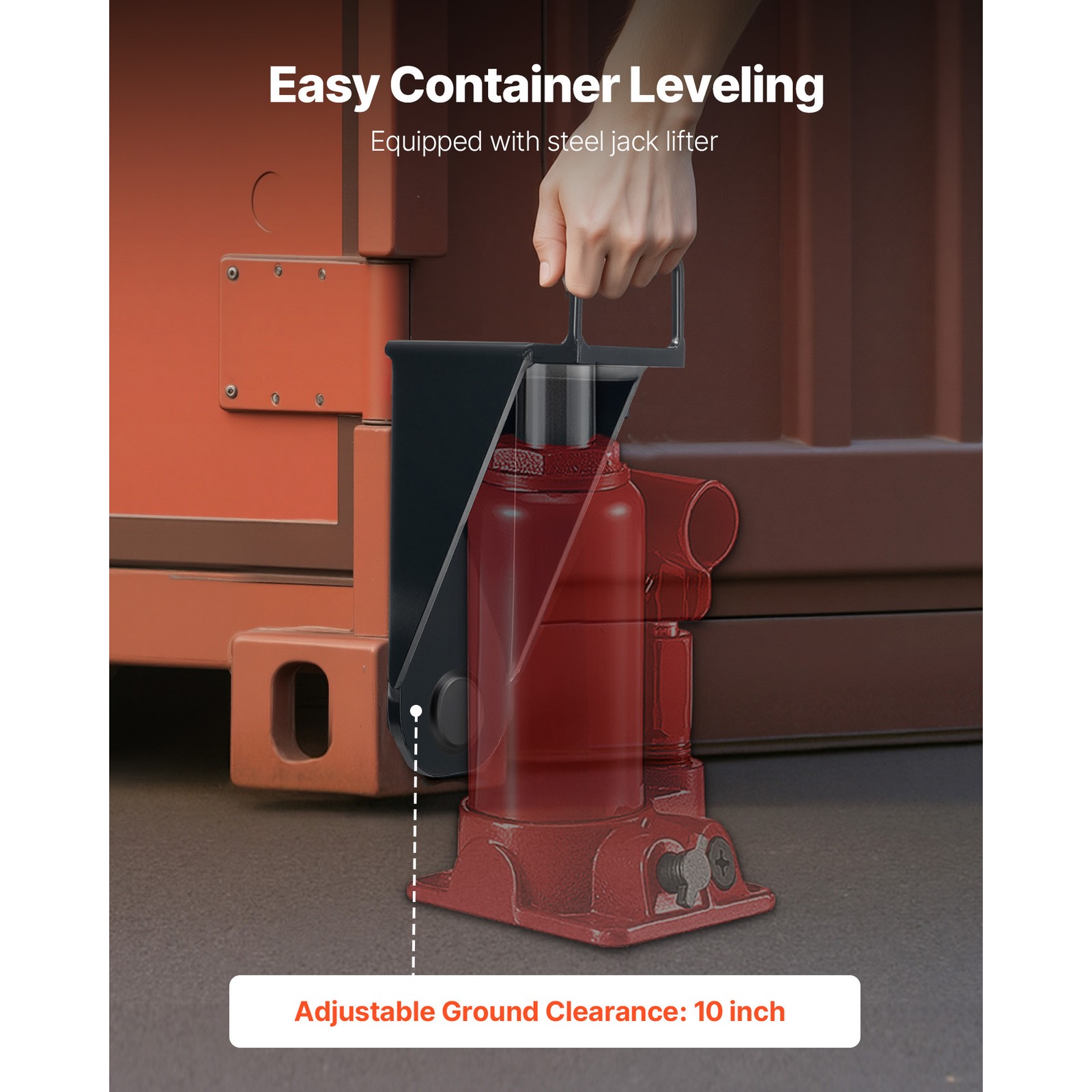 Uimoso 1-Pack Shipping Container Jack Lug with Handle for Leveling and Storage