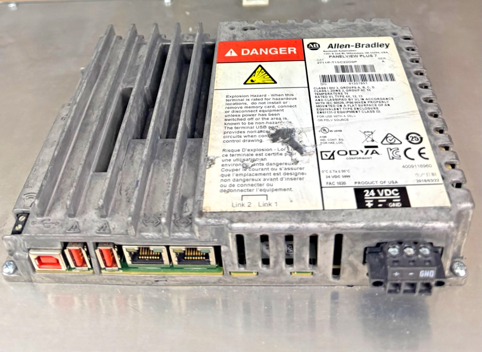 Allen Bradley 2711P-T15C22D9P Series A PanelView Plus 7 *EXCELLENT*