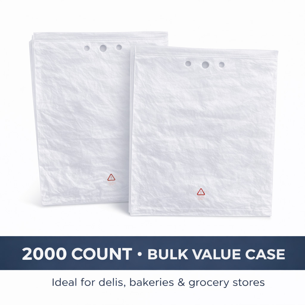 10.5×8 Clear Deli Bags Flip Top Saddle Pack Unprinted HDPE 0.5 Mil 2000 Count