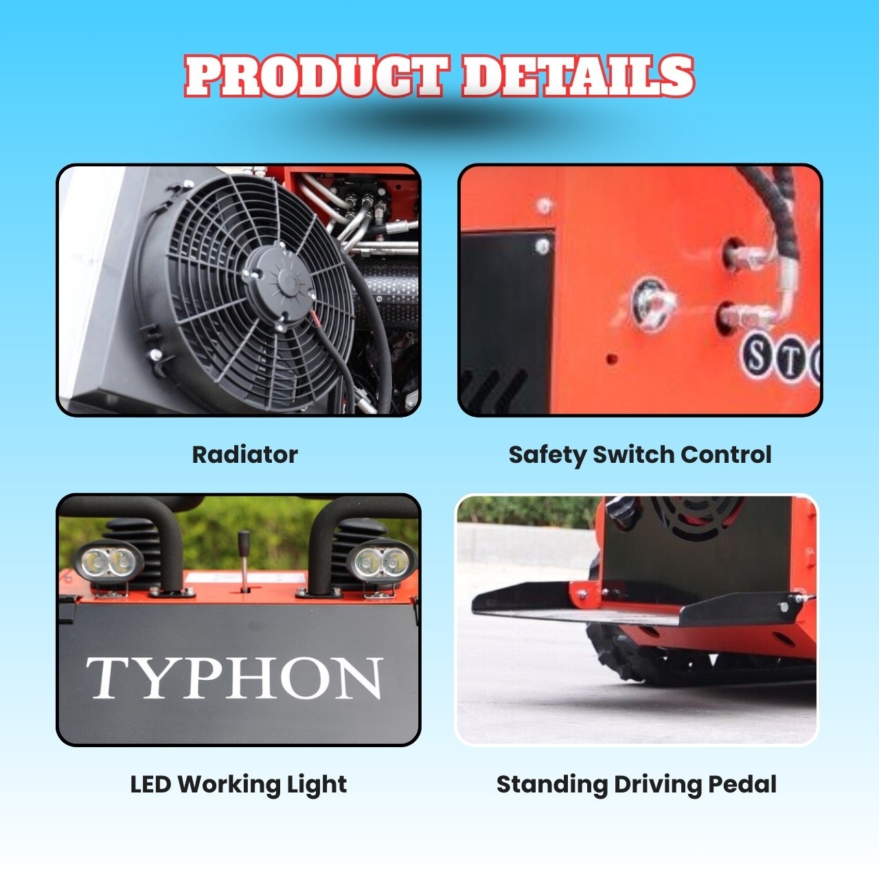TYPHON STOMP 502 Compact Tracked Skid Steer Loader 22.1HP Honda Gasoline engine