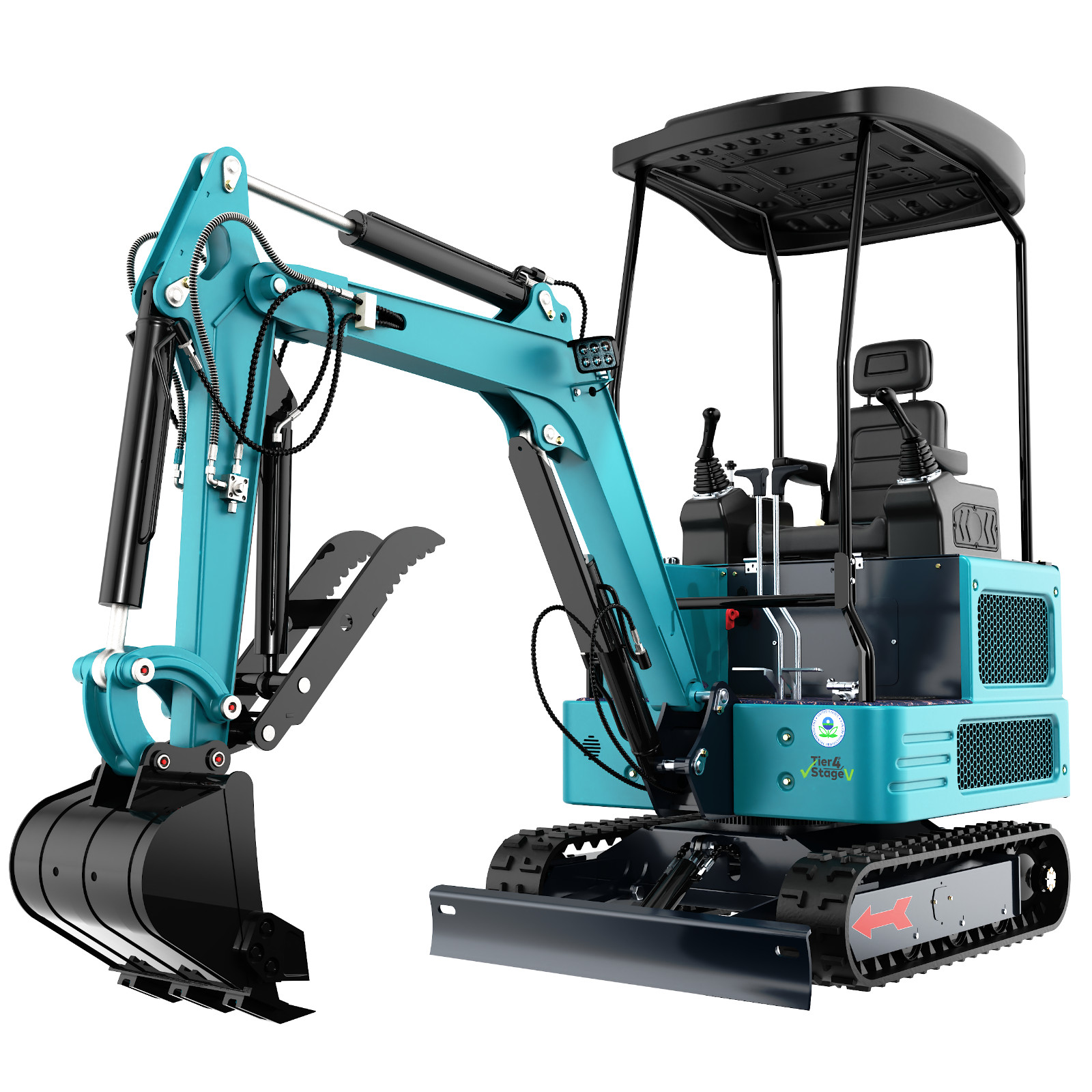 Mini Excavator 1.8 Ton Digger 4000Ibs Diesel EPA Crawler KUBOTA Engine USA Stock