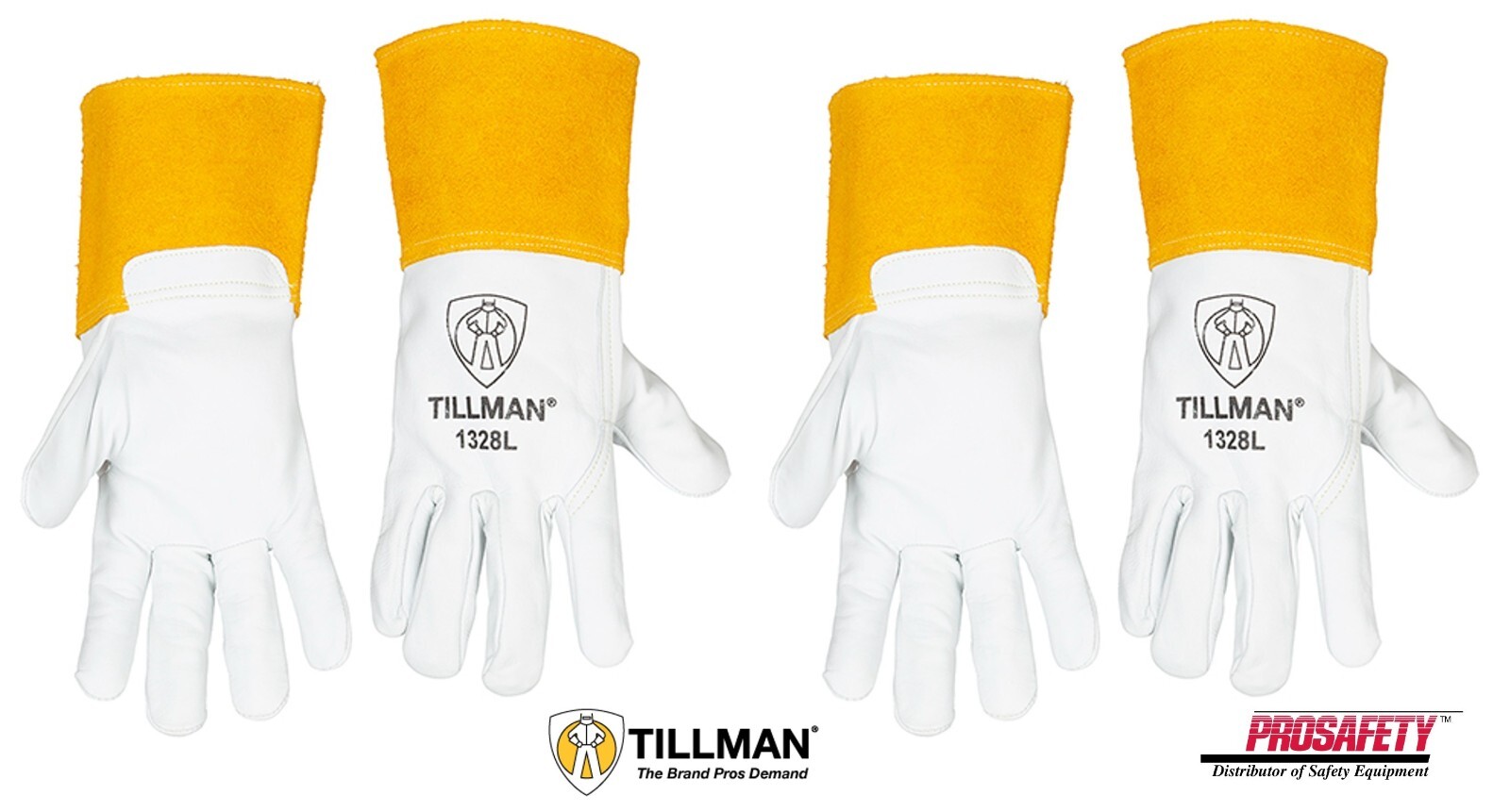2 PAIR Tillman 1328 Grain Pearl Goatskin Leather TIG Welding Gloves 4″ Cuff S-XL
