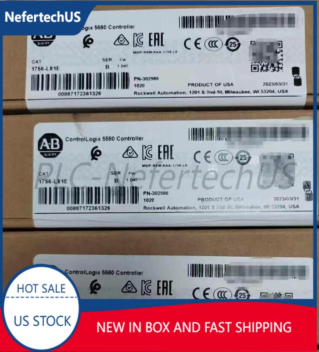 New Sealed Allen-Bradley 1756-L81E /B ControlLogix 5580 Processor 3MB 1756L81E