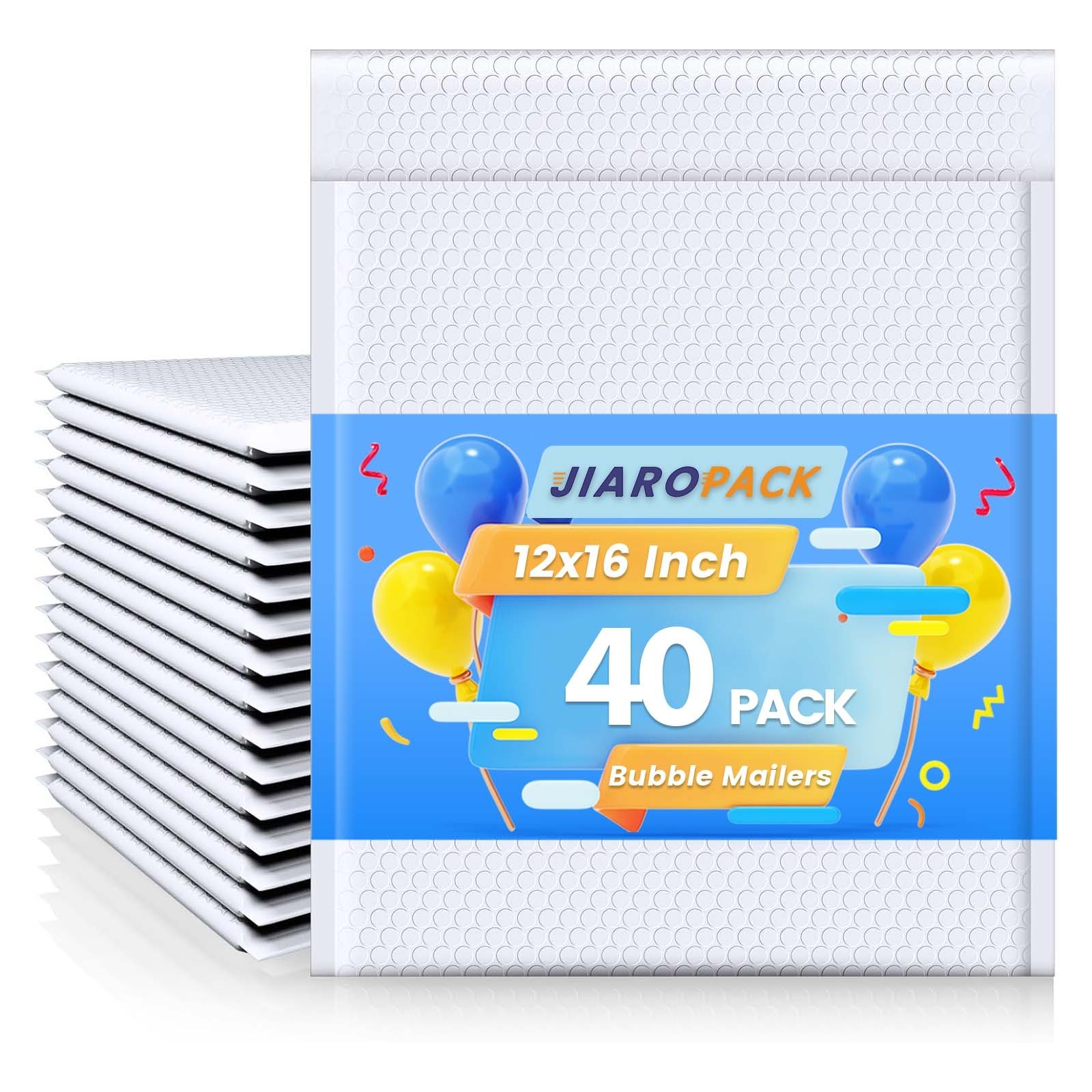 40 White Poly Bubble Mailers 12×16 Large Padded Envelopes 12×15 Mailing Bag
