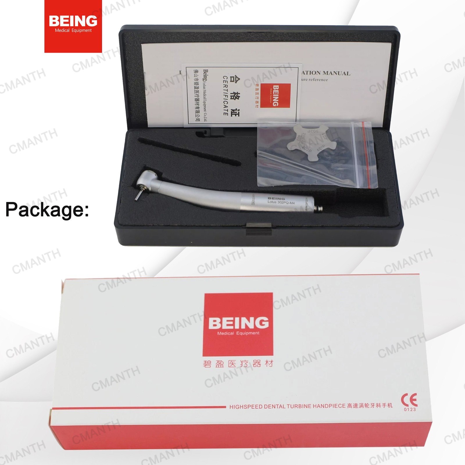 US BEING Dental Handpiece High Speed Turbine For KaVo MULTIflex Coupler 4 Hole