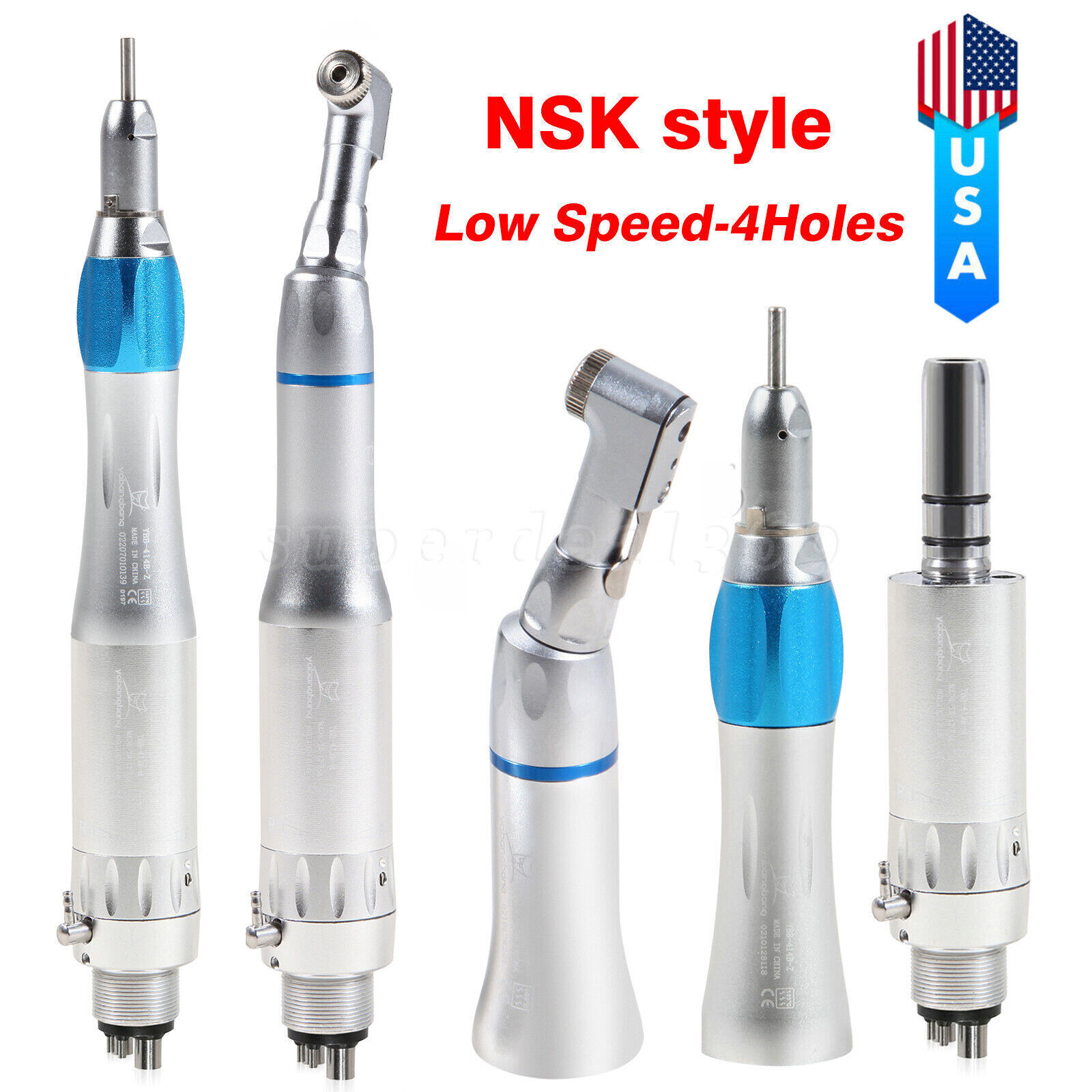 NSK Style Dental Slow Low Speed Handpiece Contra Angle Straight Air Motor 2H/4H