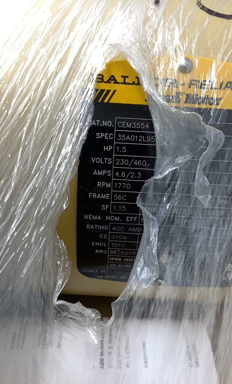 Baldor Reliance CEM3554 General Purpose Motor 1.5HP 230/460V 1770RPM 3-Ph (r105)