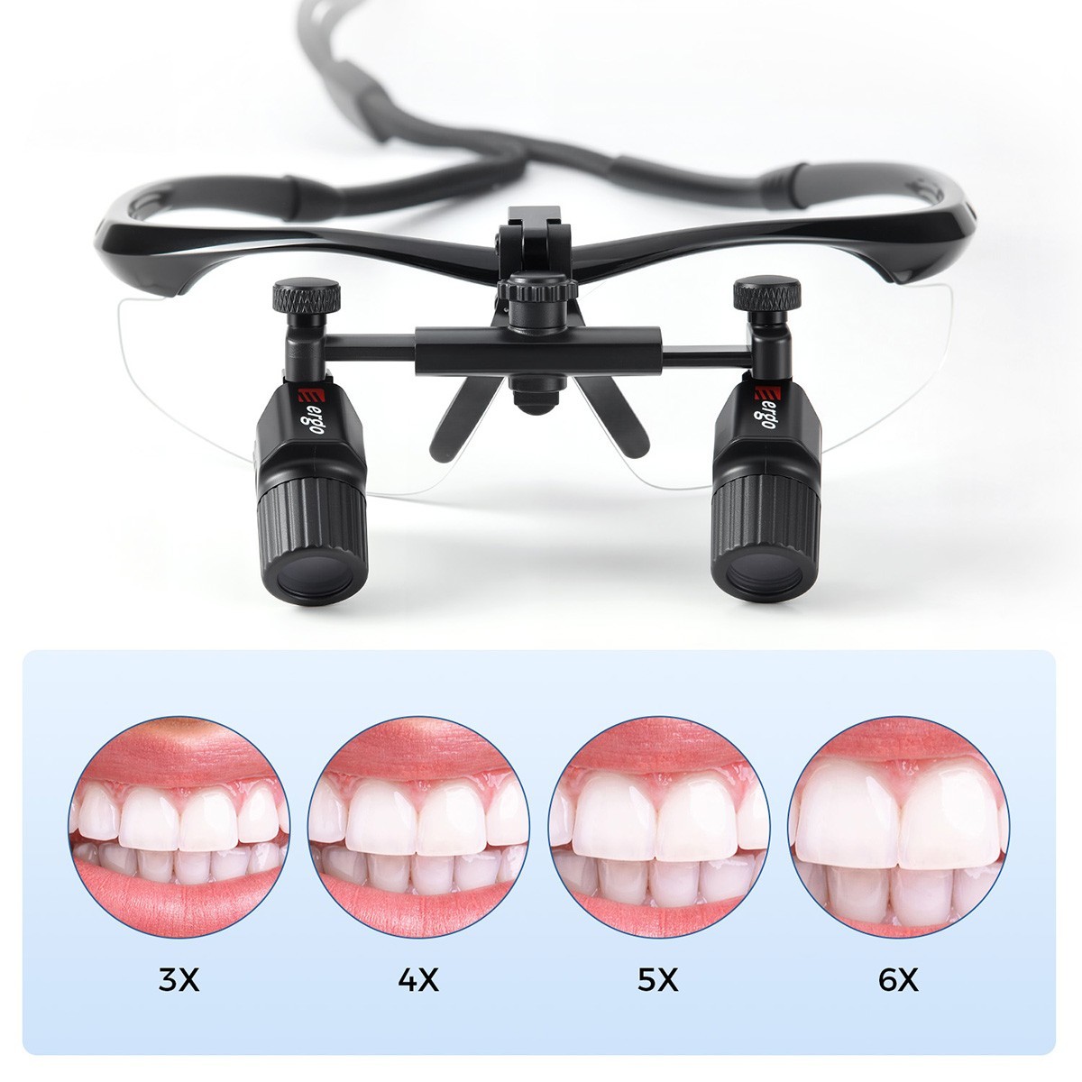4.0 X Dental Ergo Loupes Medical Surgical Magnifier Binocular 5W LED Head Light