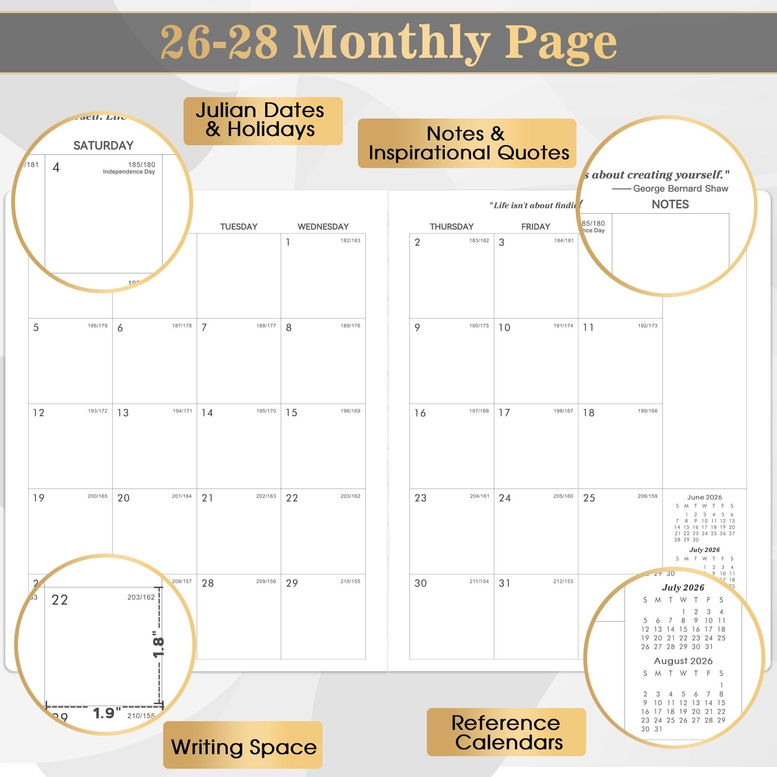 2026-2028 Monthly Planner/Calendar – 2 Year Calendar 2026-2028, Jul. 2026 – Jun