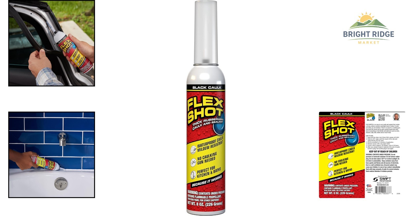 Flexible Adhesive Sealant, 8oz Waterproof Caulk for Indoor and Outdoor Use