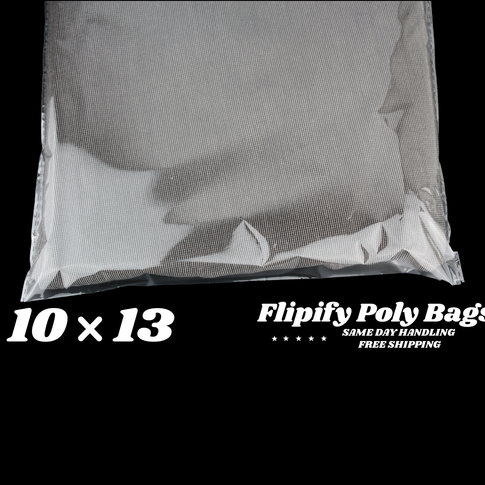 10×13 Clear Resealable T-Shirt/Apparel Self Seal Lip Tape Poly Plastic bags