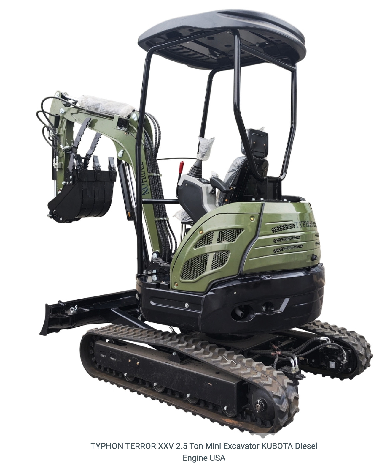 TYPHON 2.5 Ton Mini Excavator KUBOTA Diesel Engine USA w 14 attachments