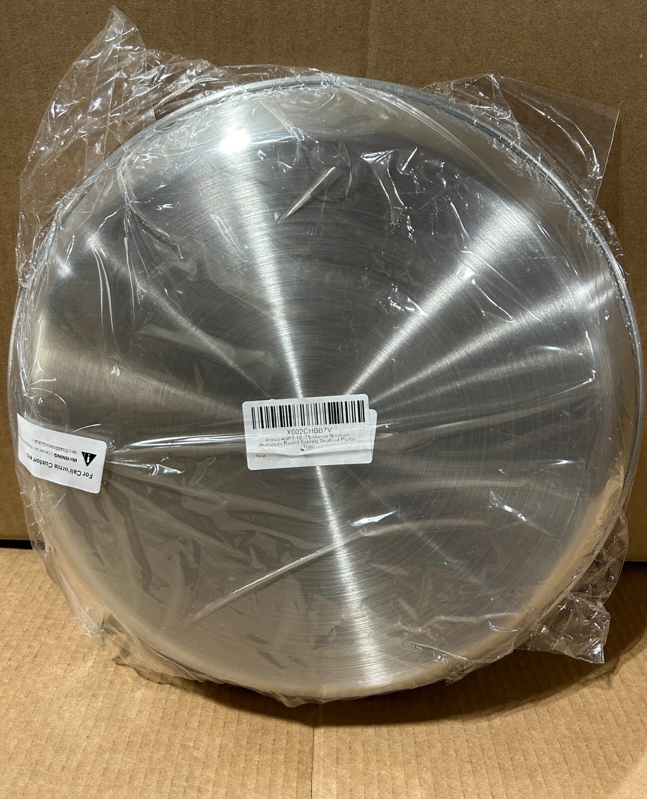 Winco ASFT-12 12″ Diameter Brushed Aluminum Seafood Tray