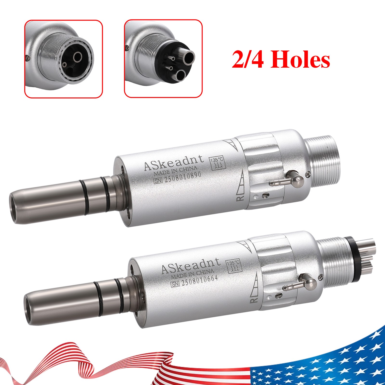 Pieza de Mano Dental Alta Velocidad NSK 2/4 Agujeros 45 Grados/LED Fibra Óptica