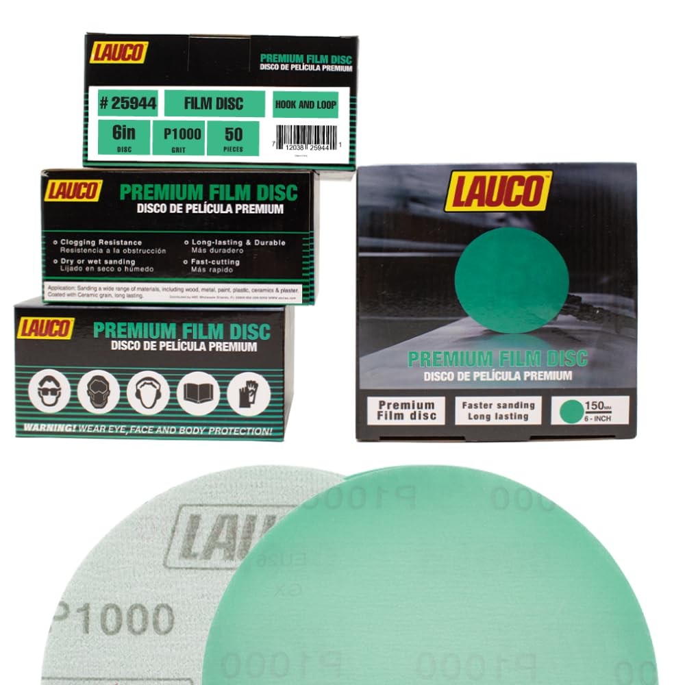 Premium 6″ Hook and Loop Sanding Ceramic Discs (Box of 50) – (GRIT-1000) 25944