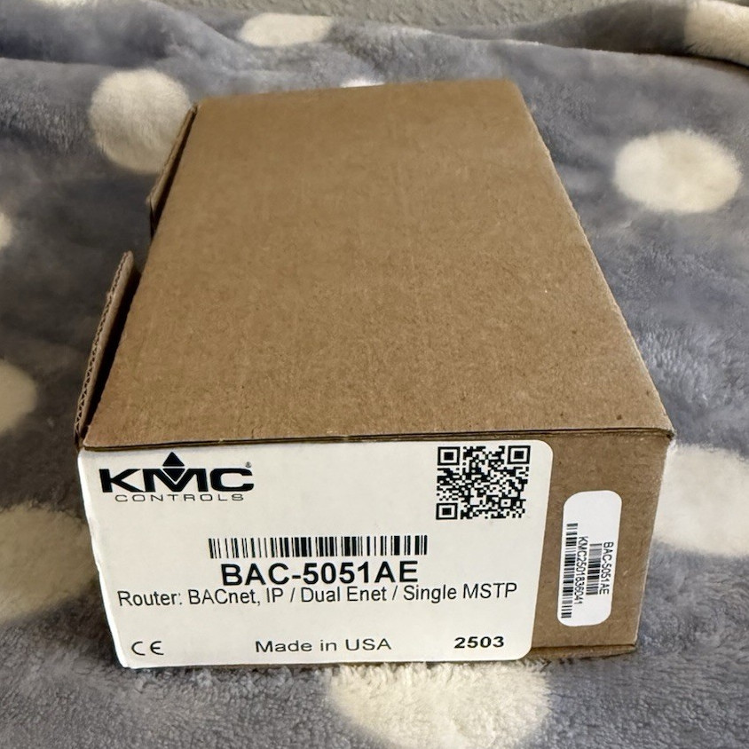 KMC Controls BAC-5051AE BACnet Router IP Dual Ethernet Single MS/TP 24VAC/VDC