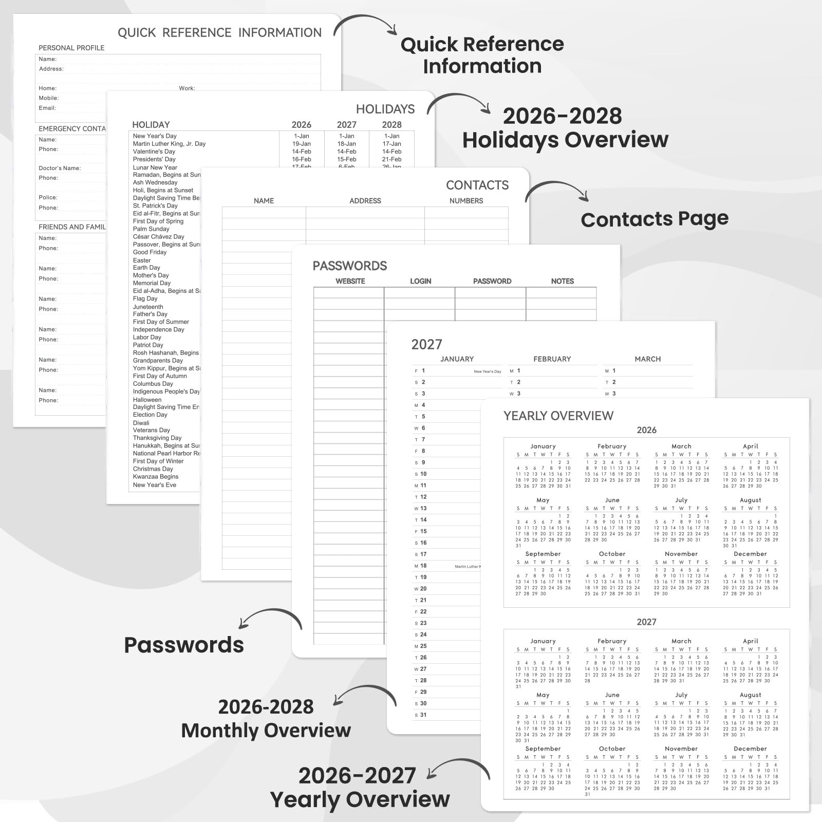 2026-2028 Monthly Planner/Calendar – 2 Year Calendar 2026-2028, Jul. 2026 – Jun