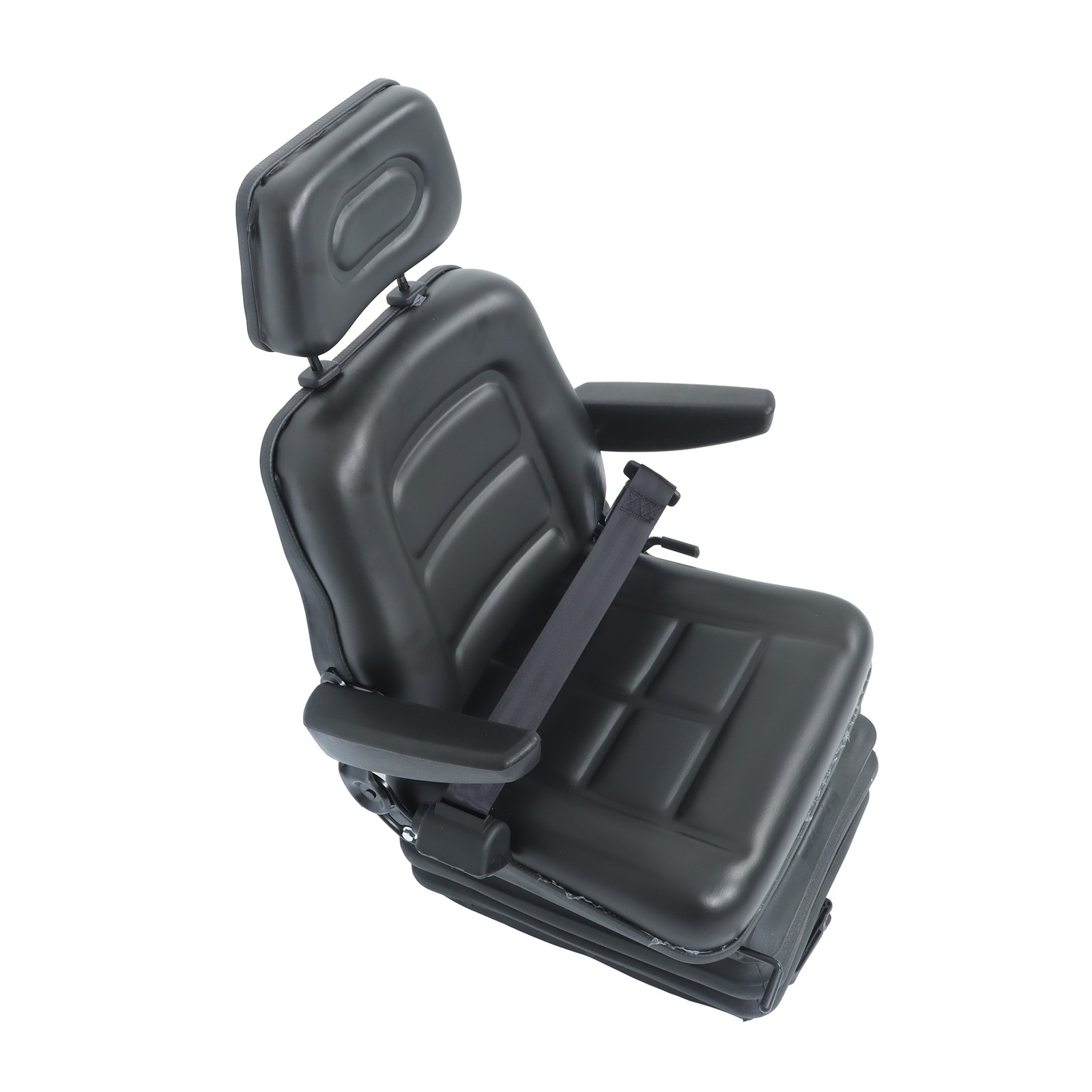 Suspension Adjustable Forklift & Tractor Seat Backrest Armrest Safety Belt