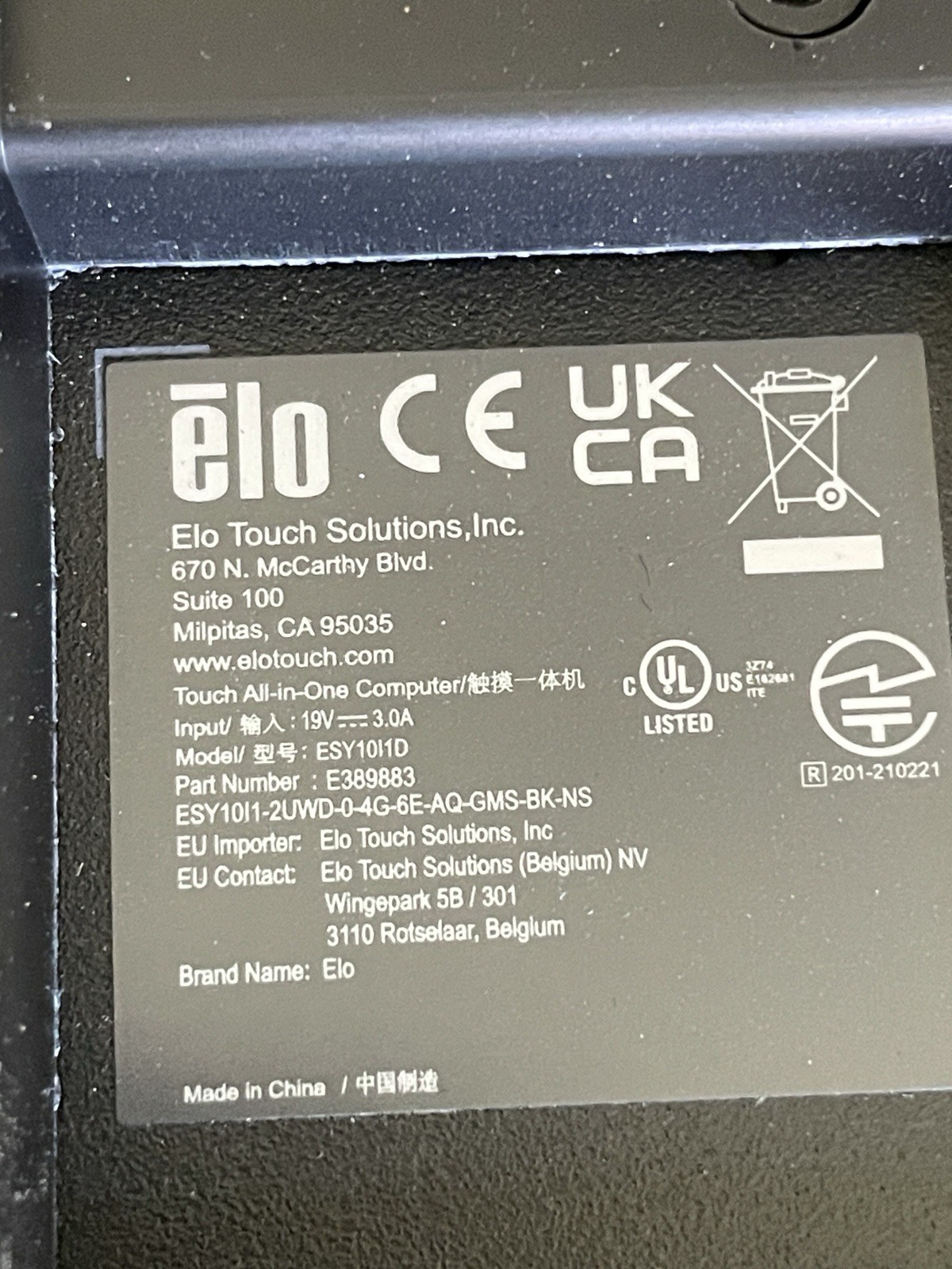 Elo POS Android All-in-one Screen w/Stand 10in i Series-4 USB-C