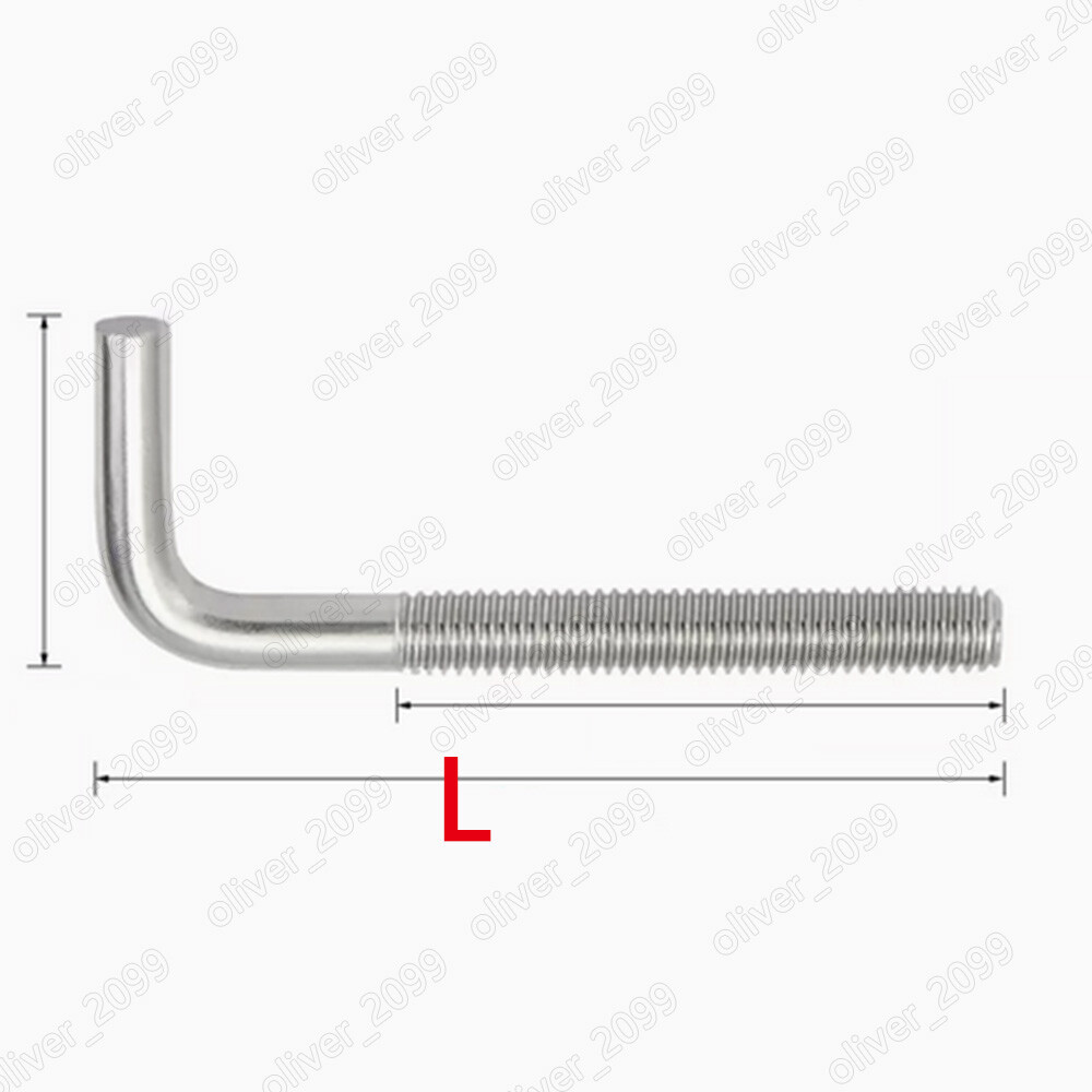 304 Stainless Steel L-Shaped 7-Shaped Screws M4 M5 M6 M8 M10 M12