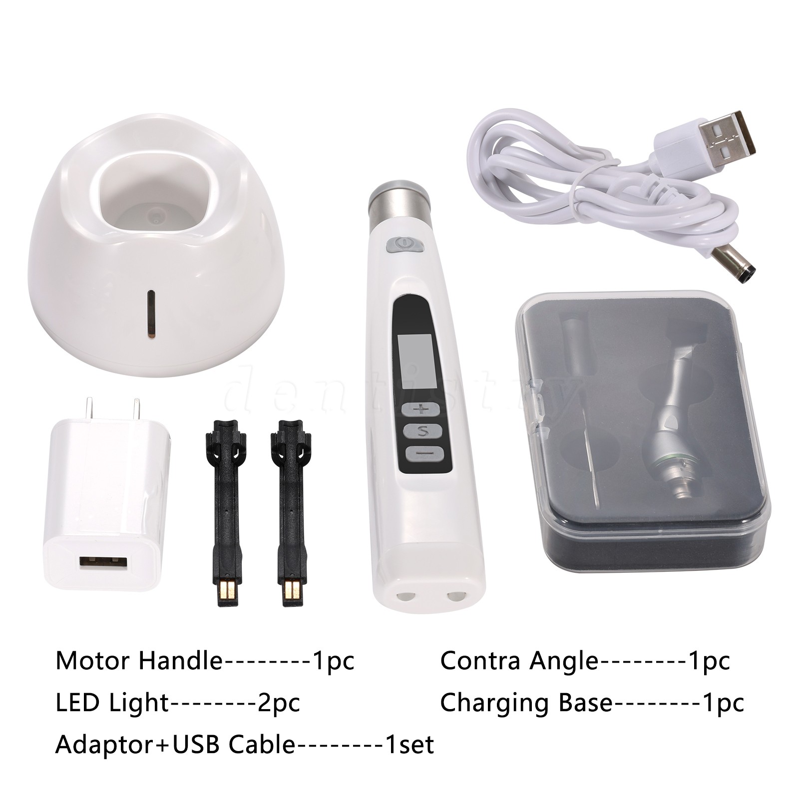 Dental Lab MARATHON Electric Micromotor Polisher+Contra Angle Straight Handpiece