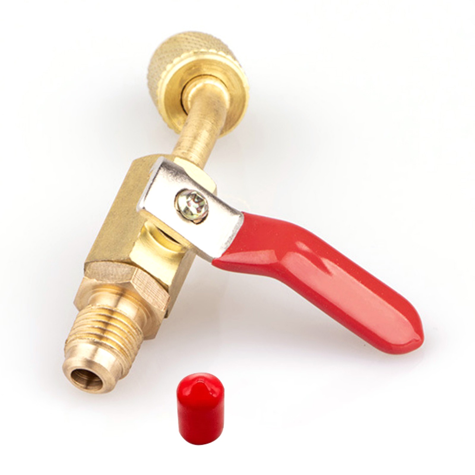 3PCS/Set Brass Air Conditioning HVAC 1/4″ Shut Valve For AC Charging Hoses