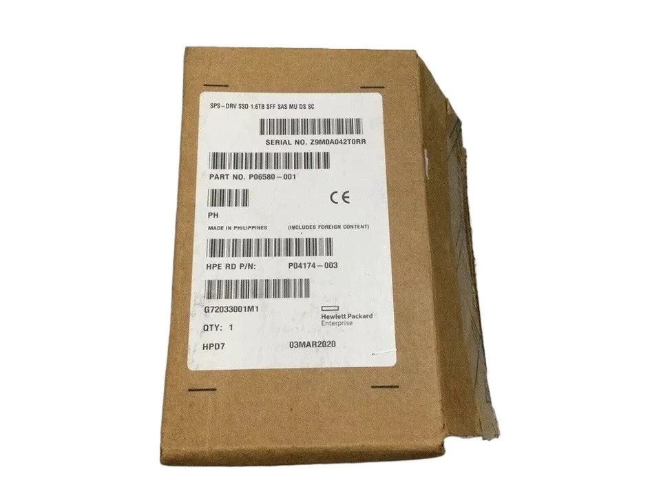 NEW HPE P04533-B21 P06580-001 2.5” 1.6TB SSD SAS 12G MU GEN10 Solid State Drive